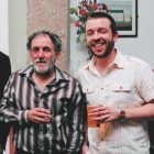 John and his dad, with pints in their hands