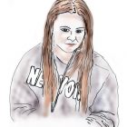 Drawing of Violet by Kay Aitch
