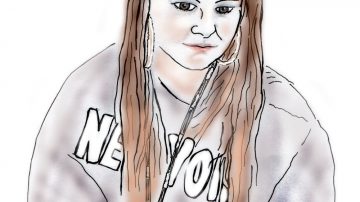 Drawing of Violet by Kay Aitch