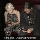 Pixie in a club catching Pokemon!