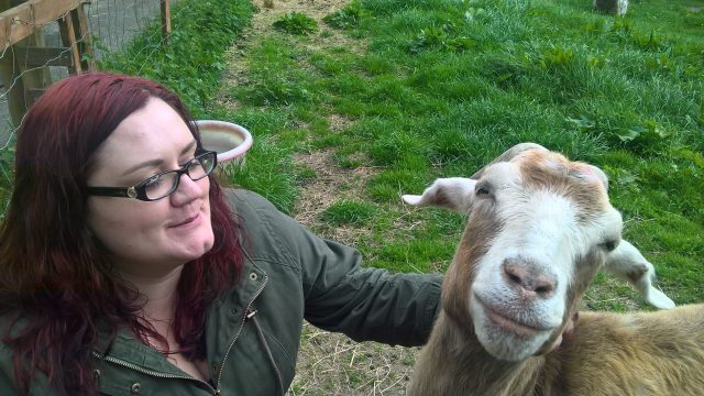 Ruth with Betty the goat at Whirlow Hall Farm