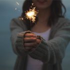woman with sparkler