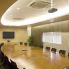 Empty boardroom table