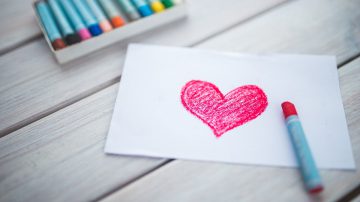 crayon drawing of a heart