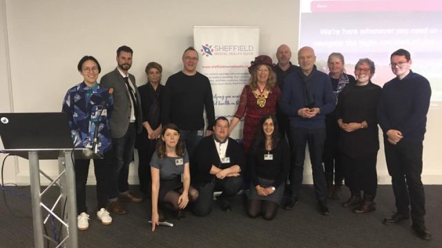 Flourish staff and board with Lord Mayor at launch