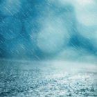heavy rain splashing onto the ground