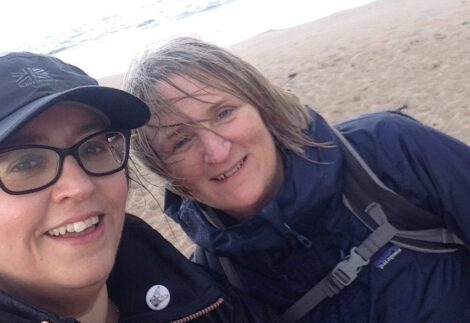 Amey and Caroline by the sea