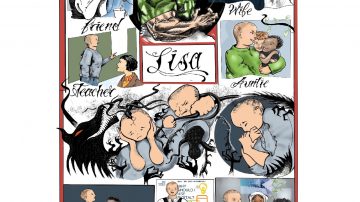 comic book representation of Lisa's journey