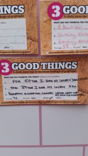 individual card on the wall of gratitude